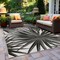 World Rug Gallery Tropical Leaves Nature Inspired Indoor/Outdoor Area Rug 5' x 7' Black 4030BLACK5X7 - alternate 8